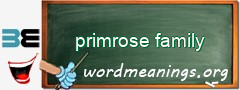 WordMeaning blackboard for primrose family